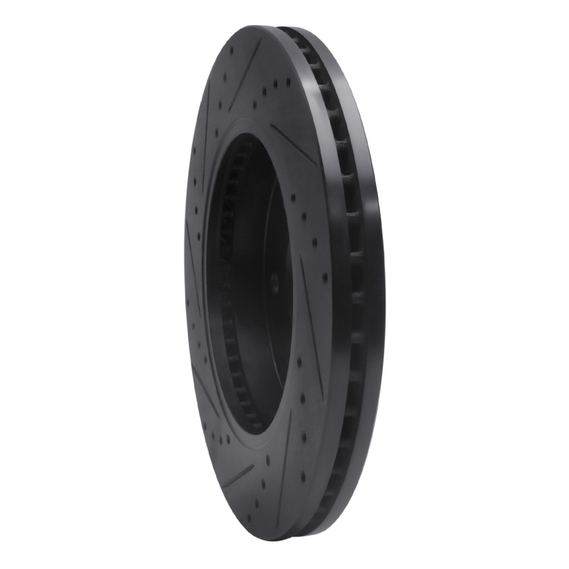 Ford F-150 Brake Rotor (1) - Front Right - R1 Concepts - Drilled & Slotted - Black - `04-`08